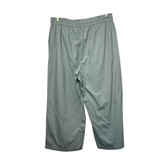 J. Crew Pants Women L Mint Green Astrid Wide Leg Chino Pull On Pockets Laganlook - Picture 6 of 12